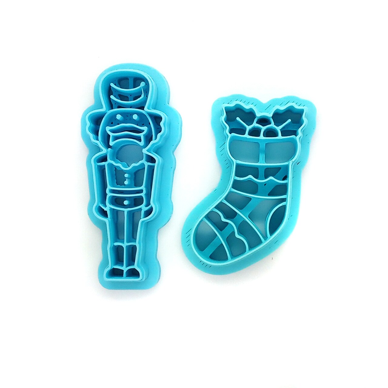 Christmas Clay Cutters, 2 pc, Nutcracker and Stocking, Adorabilities